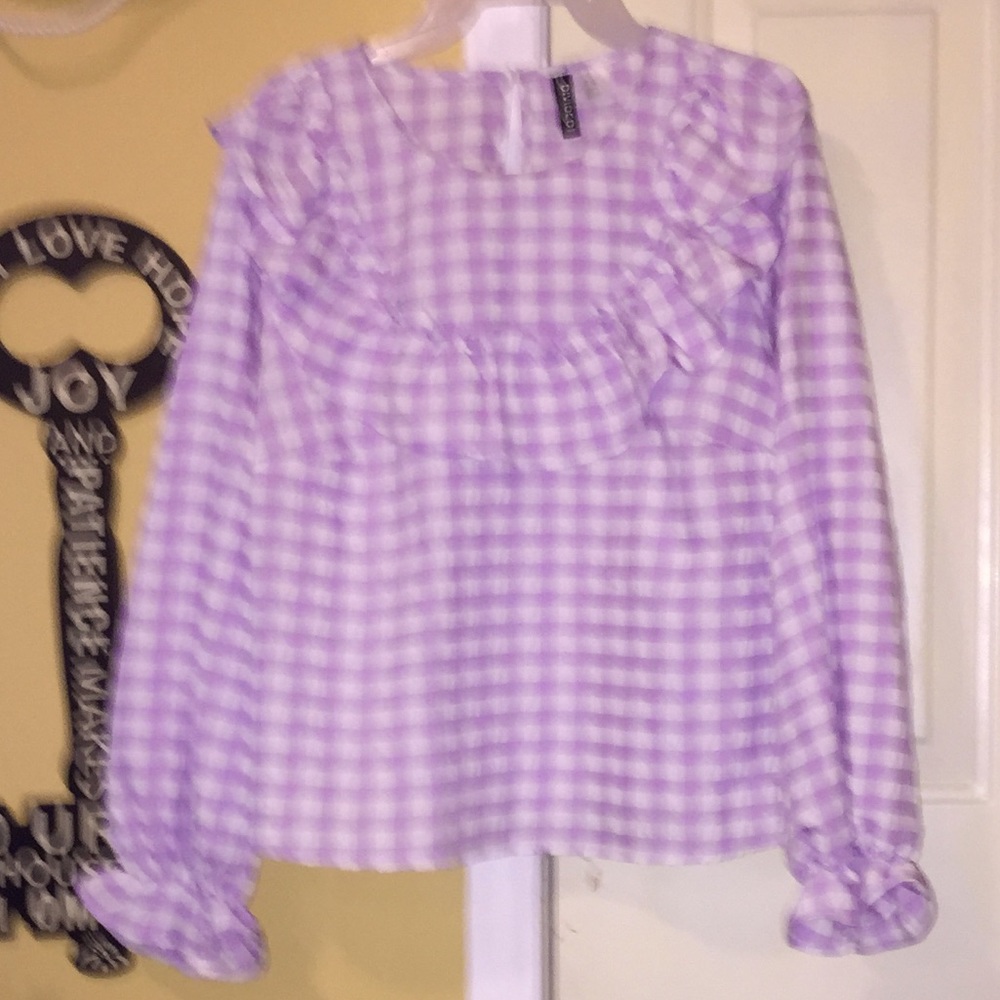 H&M Pretty Purple Ruffled Blouse - Picture 4 of 5